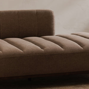 Moe's Home Bennett Daybed - Mid-century Modern Elegance With Soft Upholstery And Rustic Charm For Cozy Spaces Taupe 95% Polyester,5%Nylon,Solid Wood And Plywood Kq-1026-39