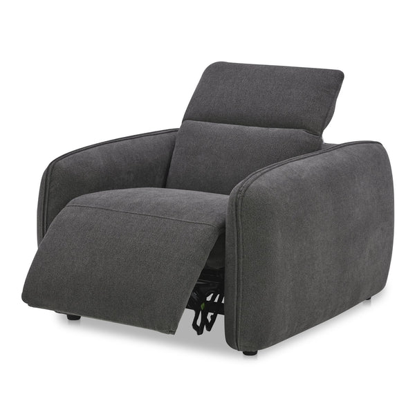 Moe's Home Eli Power Recliner Chair - Sumptuous Plush Comfort With Custom Power Motion Footrest & Headrest Grey 100% Polyester,Solid Wood And Plywood Kq-1027-07