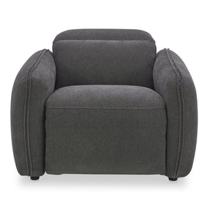 Moe's Home Eli Power Recliner Chair - Sumptuous Plush Comfort With Custom Power Motion Footrest & Headrest Grey 100% Polyester,Solid Wood And Plywood Kq-1027-07