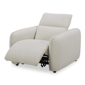 Moe's Home Eli Power Recliner Chair - Sumptuous Plush Comfort With Custom Power Motion Footrest & Headrest White 100% Polyester,Solid Wood And Plywood Kq-1027-18