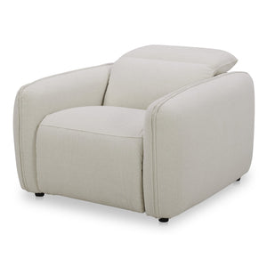 Moe's Home Eli Power Recliner Chair - Sumptuous Plush Comfort With Custom Power Motion Footrest & Headrest White 100% Polyester,Solid Wood And Plywood Kq-1027-18