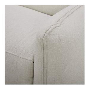 Moe's Home Eli Power Recliner Sofa - Luxurious Plush Comfort With Power Motion Footrest & Headrest For Relaxation White 100% Polyester,Solid Wood And Plywood Kq-1028-18