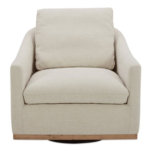 Moe's Home Linden Swivel Chair - Stylish Barrel Back Design With Plush Cushion And 360° Smooth Swivel Function Beige Upholstery, 100% Polyester,Frame, Pine Wood,Poplar Multilayer Board,Plywood,Lvl Kq-1029-34