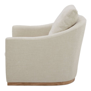 Moe's Home Linden Swivel Chair - Stylish Barrel Back Design With Plush Cushion And 360° Smooth Swivel Function Beige Upholstery, 100% Polyester,Frame, Pine Wood,Poplar Multilayer Board,Plywood,Lvl Kq-1029-34