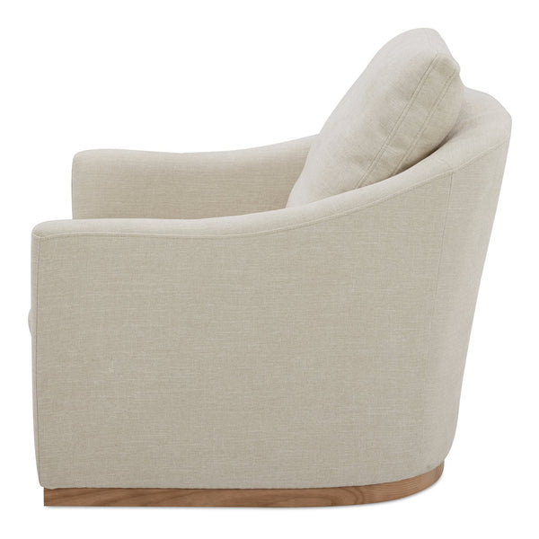 Moe's Home Linden Swivel Chair - Stylish Barrel Back Design With Plush Cushion And 360° Smooth Swivel Function Beige Upholstery, 100% Polyester,Frame, Pine Wood,Poplar Multilayer Board,Plywood,Lvl Kq-1029-34