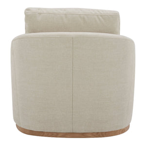 Moe's Home Linden Swivel Chair - Stylish Barrel Back Design With Plush Cushion And 360° Smooth Swivel Function Beige Upholstery, 100% Polyester,Frame, Pine Wood,Poplar Multilayer Board,Plywood,Lvl Kq-1029-34