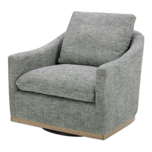 Moe's Home Linden Swivel Chair - Stylish Barrel Back Design With Plush Cushion And 360° Smooth Swivel Function Green Upholstery, 100% Polyester,Frame, Pine Wood,Poplar Multilayer Board,Plywood,Lvl Kq-1029-37