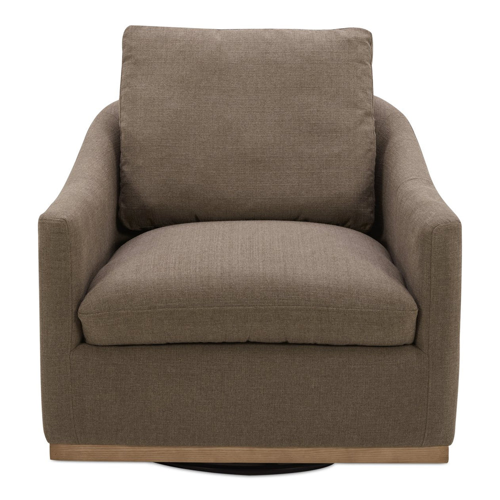 Moe's Home Linden Swivel Chair - Stylish Barrel Back Design With Plush Cushion And 360° Smooth Swivel Function Taupe Upholstery, 95% Polyester,5% Nylon,Frame, Pine Wood,Poplar Multilayer Board,Plywood,Lvl Kq-1029-39