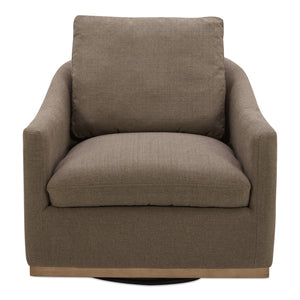 Moe's Home Linden Swivel Chair - Stylish Barrel Back Design With Plush Cushion And 360° Smooth Swivel Function Taupe Upholstery, 95% Polyester,5% Nylon,Frame, Pine Wood,Poplar Multilayer Board,Plywood,Lvl Kq-1029-39