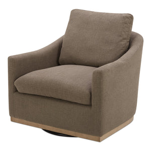 Moe's Home Linden Swivel Chair - Stylish Barrel Back Design With Plush Cushion And 360° Smooth Swivel Function Taupe Upholstery, 95% Polyester,5% Nylon,Frame, Pine Wood,Poplar Multilayer Board,Plywood,Lvl Kq-1029-39