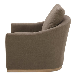 Moe's Home Linden Swivel Chair - Stylish Barrel Back Design With Plush Cushion And 360° Smooth Swivel Function Taupe Upholstery, 95% Polyester,5% Nylon,Frame, Pine Wood,Poplar Multilayer Board,Plywood,Lvl Kq-1029-39