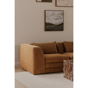 Moe's Home Lowtide Modular Sectional Sofa - 1970s Inspired Design With Luxurious Comfort And Versatile Style Yellow Upholstery, 100% Polyester,Solid Wood And Plywood Frame Kq-1030-09