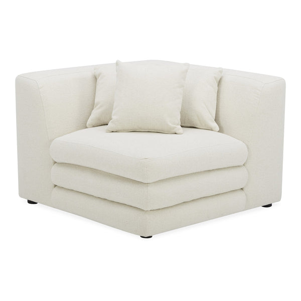 Moe's Home Lowtide Modular Sectional Sofa - 1970s Inspired Design With Luxurious Comfort And Versatile Style White Upholstery, 100% Polyester,Solid Wood And Plywood Frame Kq-1030-18