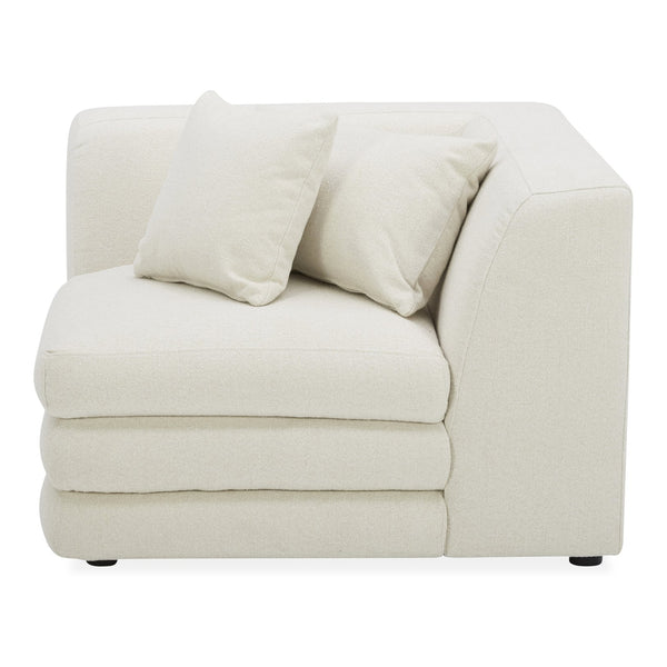 Moe's Home Lowtide Modular Sectional Sofa - 1970s Inspired Design With Luxurious Comfort And Versatile Style White Upholstery, 100% Polyester,Solid Wood And Plywood Frame Kq-1030-18