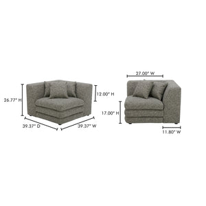 Moe's Home Lowtide Modular Sectional Sofa - 1970s Inspired Design With Luxurious Comfort And Versatile Style Multicolor Upholstery, 80% Polyester,20% Acrylic,Solid Wood And Plywood Frame Kq-1030-37