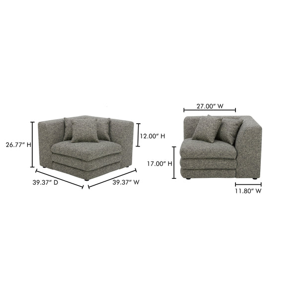 Moe's Home Lowtide Modular Sectional Sofa - 1970s Inspired Design With Luxurious Comfort And Versatile Style Multicolor Upholstery, 80% Polyester,20% Acrylic,Solid Wood And Plywood Frame Kq-1030-37