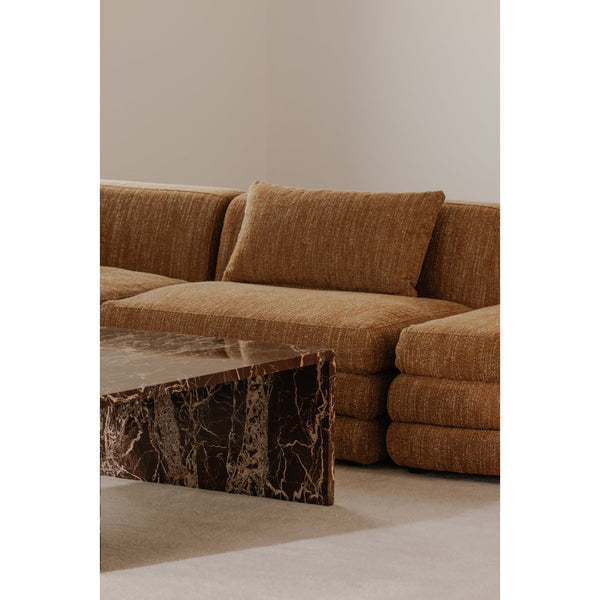 Moe's Home Lowtide Modular Sectional Sofa - 1970s Inspired Design With Luxurious Comfort And Versatile Style Yellow Upholstery, 100% Polyester,Solid Wood And Plywood Frame Kq-1031-09