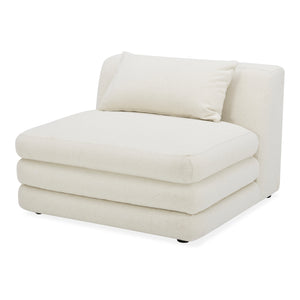Moe's Home Lowtide Modular Sectional Sofa - 1970s Inspired Design With Luxurious Comfort And Versatile Style White Upholstery, 100% Polyester,Solid Wood And Plywood Frame Kq-1031-18