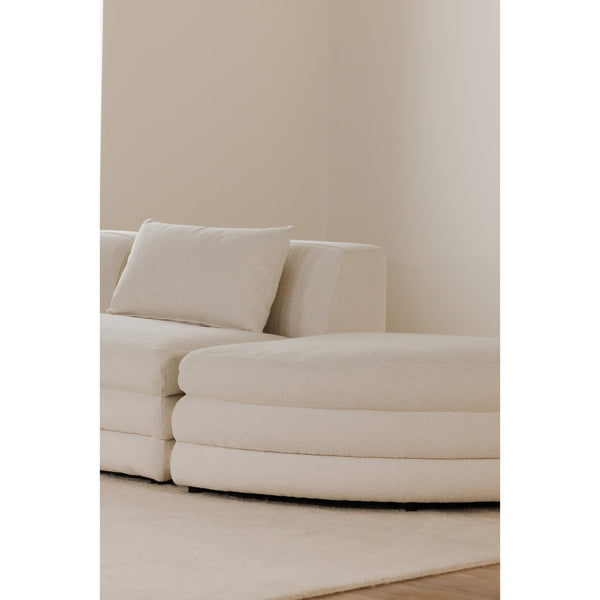 Moe's Home Lowtide Modular Sectional Sofa - 1970s Inspired Design With Luxurious Comfort And Versatile Style White Upholstery, 100% Polyester,Solid Wood And Plywood Frame Kq-1031-18