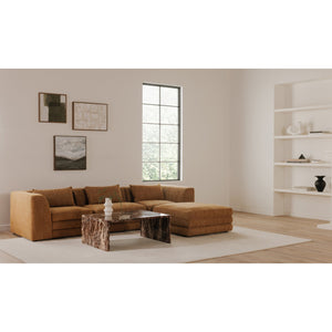 Moe's Home Lowtide Modular Sectional Sofa - 1970s Inspired Design With Luxurious Comfort And Versatile Style Yellow Upholstery, 100% Polyester,Solid Wood And Plywood Frame Kq-1032-09