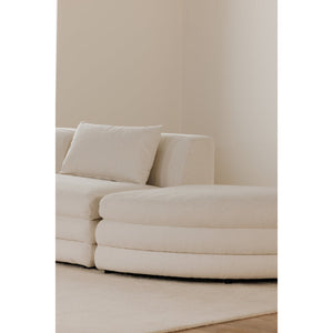 Moe's Home Lowtide Modular Sectional Sofa - 1970s Inspired Design With Luxurious Comfort And Versatile Style White Upholstery, 100% Polyester,Solid Wood And Plywood Frame Kq-1033-18