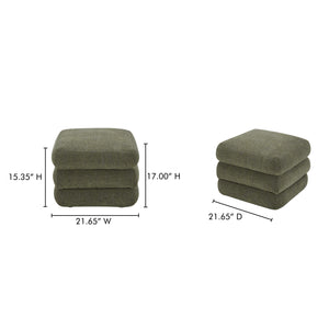 Moe's Home Lowtide Modular Sectional Sofa - 1970s Inspired Design With Luxurious Comfort And Versatile Style Green Upholstery, 100% Polyester,Solid Wood And Plywood Frame Kq-1034-16