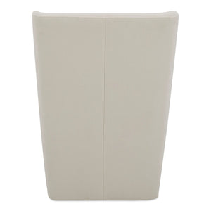 Moe's Home Cormac Rolling Dining Chair - Comfort Meets Style With Padded Cushioning And Smooth Gliding Wheels White Upholstery, 100% Polyester,Poplar Multi,Layer Board + Lvl Kq-1035-05