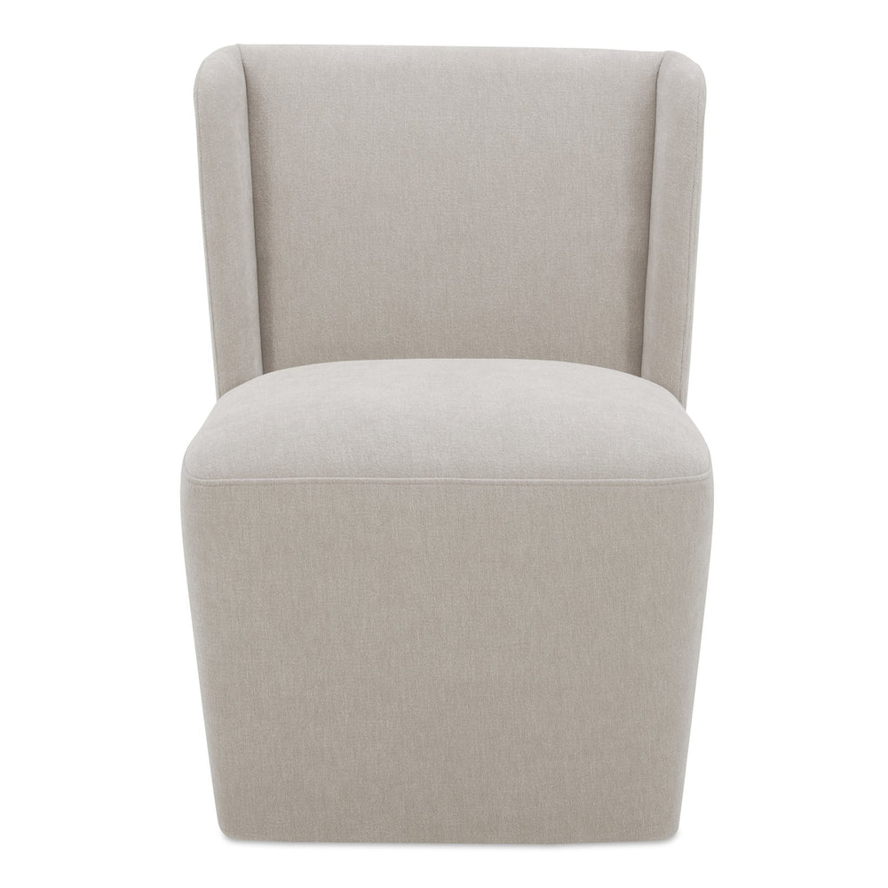 Moe's Home Cormac Rolling Dining Chair - Comfort Meets Style With Padded Cushioning And Smooth Gliding Wheels Grey Upholstery, 100% Polyester,Poplar Multi,Layer Board + Lvl Kq-1035-39