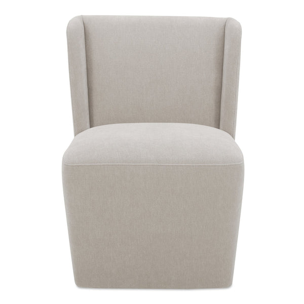 Moe's Home Cormac Rolling Dining Chair - Comfort Meets Style With Padded Cushioning And Smooth Gliding Wheels Grey Upholstery, 100% Polyester,Poplar Multi,Layer Board + Lvl Kq-1035-39