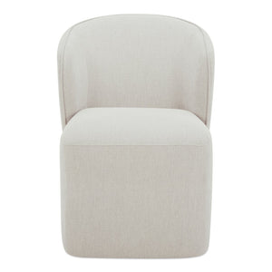 Moe's Home Larson Modern Rolling Dining Chair With High-density Foam, Stain-resistant Fabric & 360° Swivel Grey Upholstery, 100% Polyester,Poplar Multi,Layer Board + Lvl Kq-1036-29