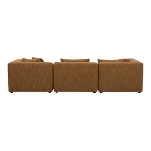 Moe's Home Lowtide Modular Sectional Sofa - 1970s Inspired Design With Luxurious Comfort And Versatile Style Yellow Upholstery, 100% Polyester,Solid Wood And Plywood Frame Kq-1037-09