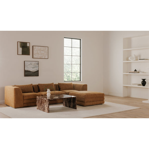Moe's Home Lowtide Modular Sectional Sofa - 1970s Inspired Design With Luxurious Comfort And Versatile Style Yellow Upholstery, 100% Polyester,Solid Wood And Plywood Frame Kq-1037-09