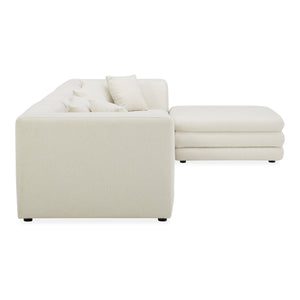 Moe's Home Lowtide Modular Sectional Sofa - 1970s Inspired Design With Luxurious Comfort And Versatile Style White Upholstery, 100% Polyester,Solid Wood And Plywood Frame Kq-1037-18
