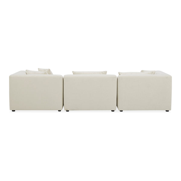 Moe's Home Lowtide Modular Sectional Sofa - 1970s Inspired Design With Luxurious Comfort And Versatile Style White Upholstery, 100% Polyester,Solid Wood And Plywood Frame Kq-1037-18