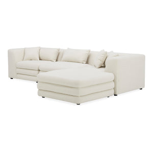 Moe's Home Lowtide Modular Sectional Sofa - 1970s Inspired Design With Luxurious Comfort And Versatile Style White Upholstery, 100% Polyester,Solid Wood And Plywood Frame Kq-1037-18