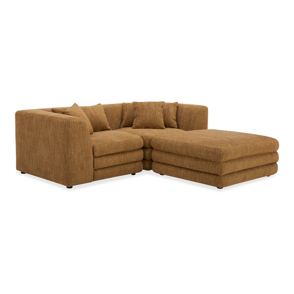 Moe's Home Lowtide Modular Sectional Sofa - Vintage-inspired Design With Comfort-enhancing Features & Style Yellow Upholstery, 100% Polyester,Solid Wood And Plywood Frame Kq-1038-09