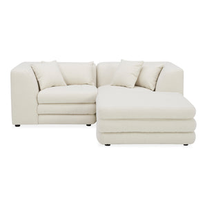 Moe's Home Lowtide Modular Sectional Sofa - 1970s Inspired Design With Luxurious Comfort And Versatile Style White Upholstery, 100% Polyester,Solid Wood And Plywood Frame Kq-1038-18