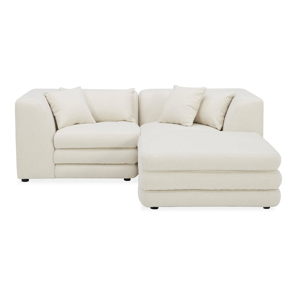 Moe's Home Lowtide Modular Sectional Sofa - 1970s Inspired Design With Luxurious Comfort And Versatile Style White Upholstery, 100% Polyester,Solid Wood And Plywood Frame Kq-1038-18