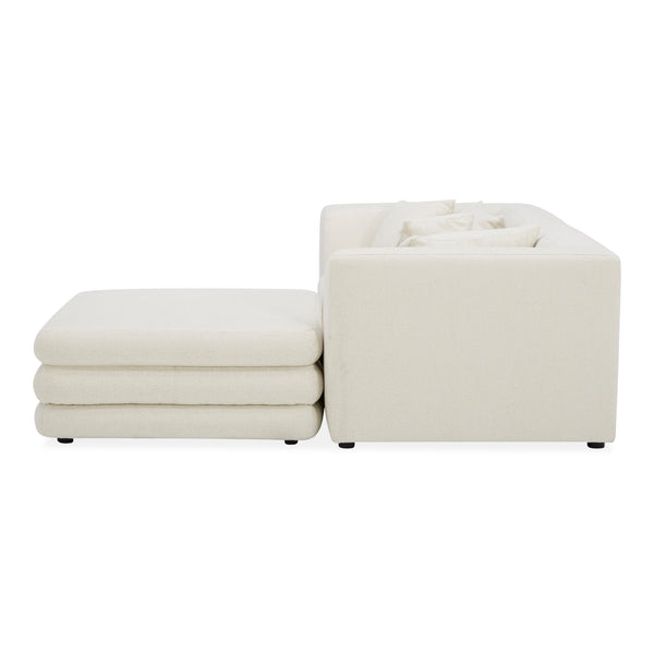 Moe's Home Lowtide Modular Sectional Sofa - 1970s Inspired Design With Luxurious Comfort And Versatile Style White Upholstery, 100% Polyester,Solid Wood And Plywood Frame Kq-1038-18