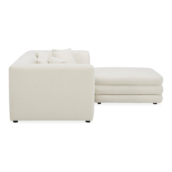 Moe's Home Lowtide Modular Sectional Sofa - 1970s Inspired Design With Luxurious Comfort And Versatile Style White Upholstery, 100% Polyester,Solid Wood And Plywood Frame Kq-1038-18