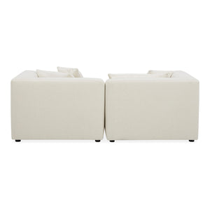 Moe's Home Lowtide Modular Sectional Sofa - 1970s Inspired Design With Luxurious Comfort And Versatile Style White Upholstery, 100% Polyester,Solid Wood And Plywood Frame Kq-1038-18