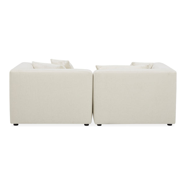 Moe's Home Lowtide Modular Sectional Sofa - 1970s Inspired Design With Luxurious Comfort And Versatile Style White Upholstery, 100% Polyester,Solid Wood And Plywood Frame Kq-1038-18