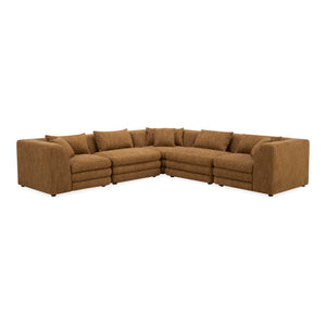 Moe's Home Lowtide Modular Sectional Sofa - Vintage-inspired Design With Comfort-enhancing Features & Style Yellow Upholstery, 100% Polyester,Solid Wood And Plywood Frame Kq-1039-09