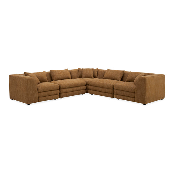 Moe's Home Lowtide Modular Sectional Sofa - Vintage-inspired Design With Comfort-enhancing Features & Style Yellow Upholstery, 100% Polyester,Solid Wood And Plywood Frame Kq-1039-09