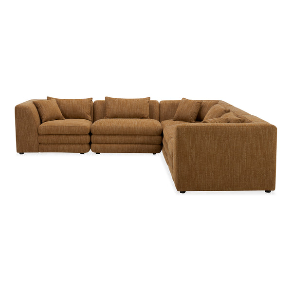 Moe's Home Lowtide Modular Sectional Sofa - Vintage-inspired Design With Comfort-enhancing Features & Style Yellow Upholstery, 100% Polyester,Solid Wood And Plywood Frame Kq-1039-09
