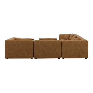 Moe's Home Lowtide Modular Sectional Sofa - Vintage-inspired Design With Comfort-enhancing Features & Style Yellow Upholstery, 100% Polyester,Solid Wood And Plywood Frame Kq-1039-09