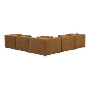 Moe's Home Lowtide Modular Sectional Sofa - Vintage-inspired Design With Comfort-enhancing Features & Style Yellow Upholstery, 100% Polyester,Solid Wood And Plywood Frame Kq-1039-09