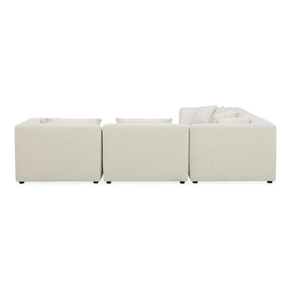 Moe's Home Lowtide Modular Sectional Sofa - Vintage-inspired Design With Comfort-enhancing Features & Style White Upholstery, 100% Polyester,Solid Wood And Plywood Frame Kq-1039-18