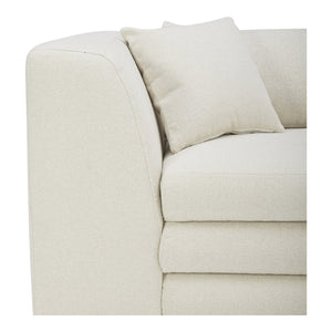 Moe's Home Lowtide Modular Sectional Sofa - Vintage-inspired Design With Comfort-enhancing Features & Style White Upholstery, 100% Polyester,Solid Wood And Plywood Frame Kq-1039-18