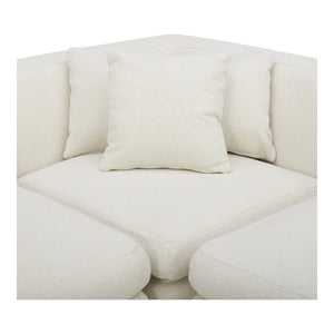 Moe's Home Lowtide Modular Sectional Sofa - Vintage-inspired Design With Comfort-enhancing Features & Style White Upholstery, 100% Polyester,Solid Wood And Plywood Frame Kq-1039-18
